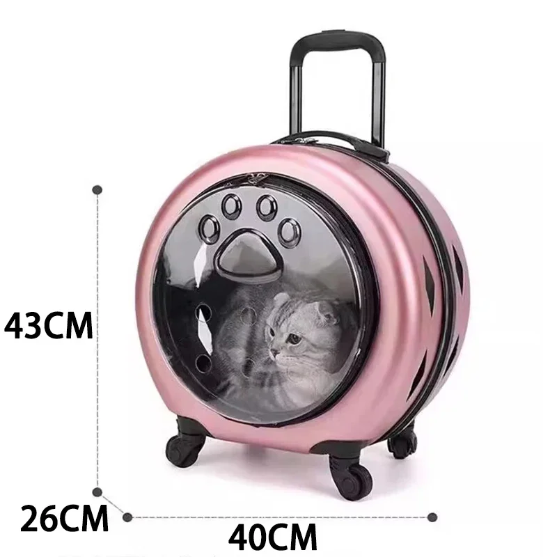 

Large Capacity Pet Carriers Backpack Travel Cats Carry Handbag with Wheel Pets Carriers Trolley Case