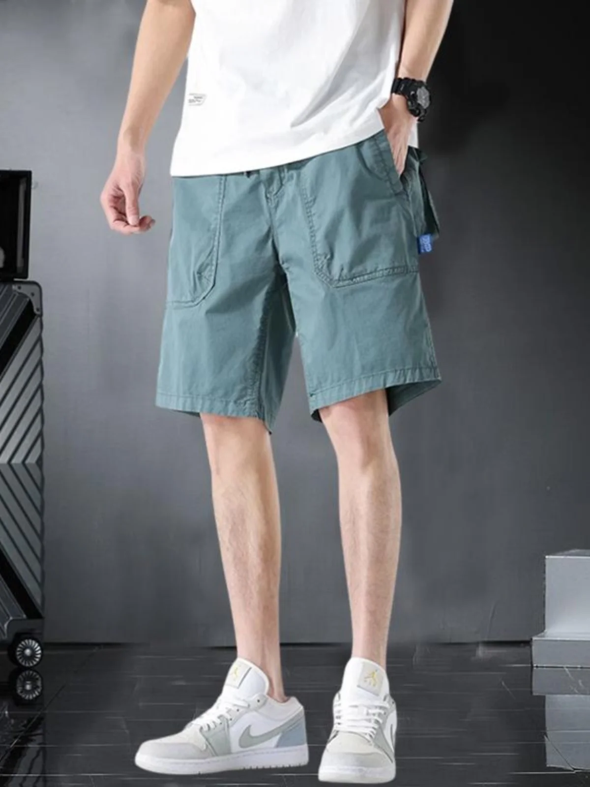 

Мужские рабочие шорты-бриджи летние 2025: повседневные, свободные, спортивные, с множеством карманов, дышащие, удобные, модные