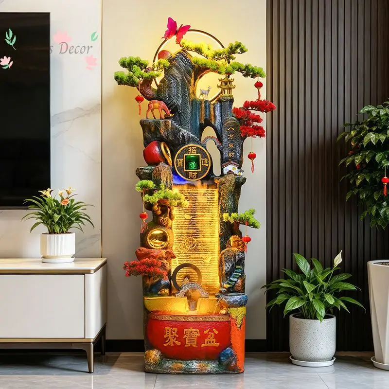 Lucky Jinbao Landscape Fish Tank Humidification Water Circulation Indoor Landscaping Feng Shui Wheel Office