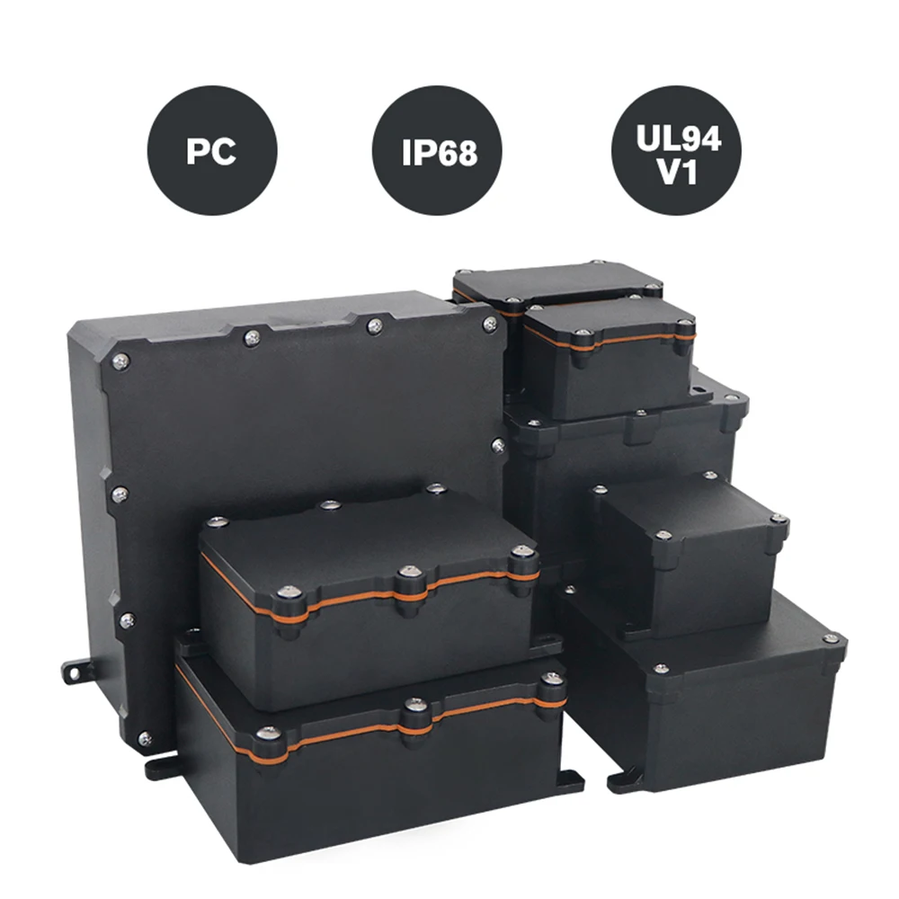 IP68 SZOMK Black Box Outdoor Waterproof Case Plastic Box Electronic Project Case Instrument Waterproof Junction Box Housing