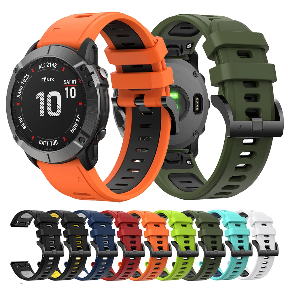22mm 26mm Silicone Strap For Garmin Fenix 7 7X 6 6X Pro 5 5X Plus Quick Release Watchband for Garmin EPIX Enduro Watch Band