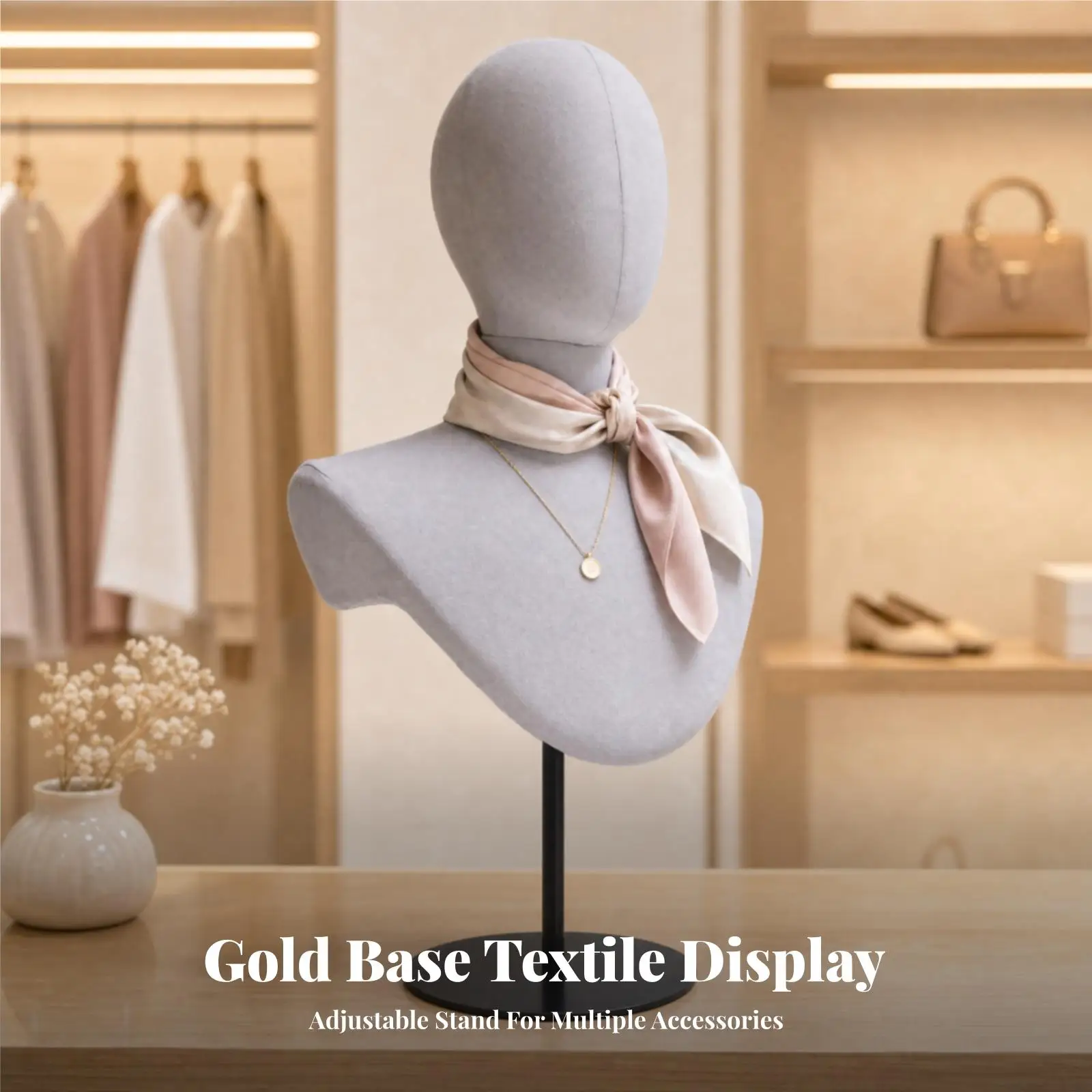Mannequin Bust with Stand Pinnable Hat Display Stand Stable for Florists