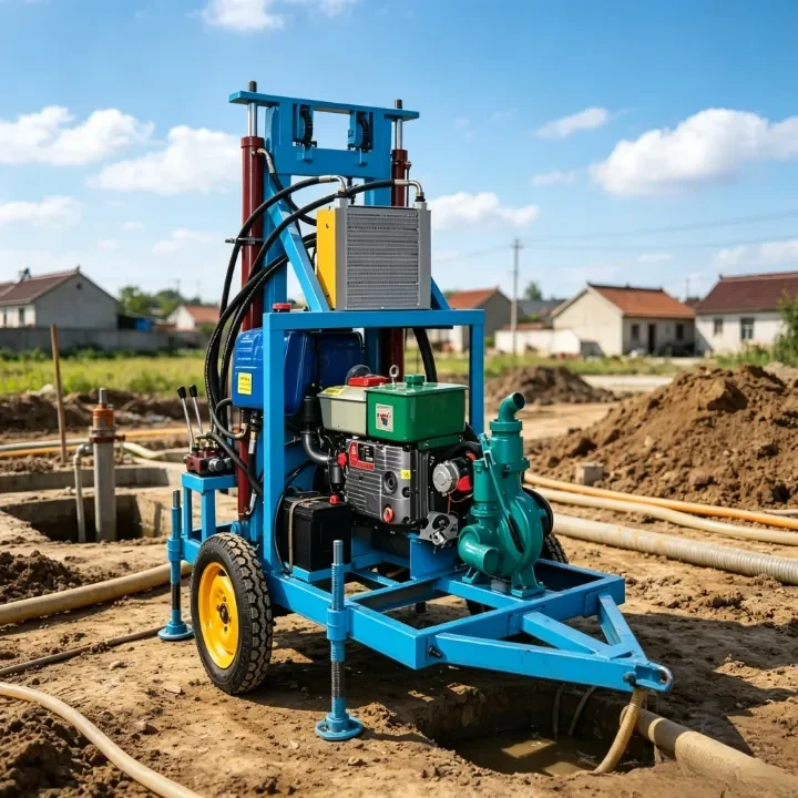 Light Duty Portable Water Well Drilling Rig Small Hydraulic 130m For Agricultural Irrigation Rural Water Well Customized