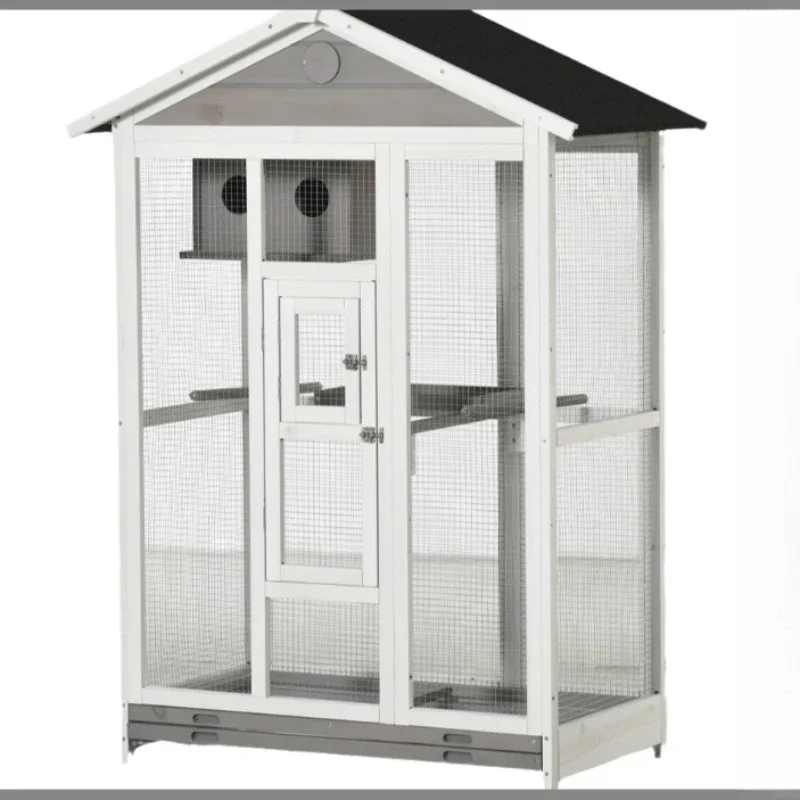 Wooden Large Outdoor Nest Bird Cage Indoor Bird House Small House Feeding Station Large Parrot Breeding Box