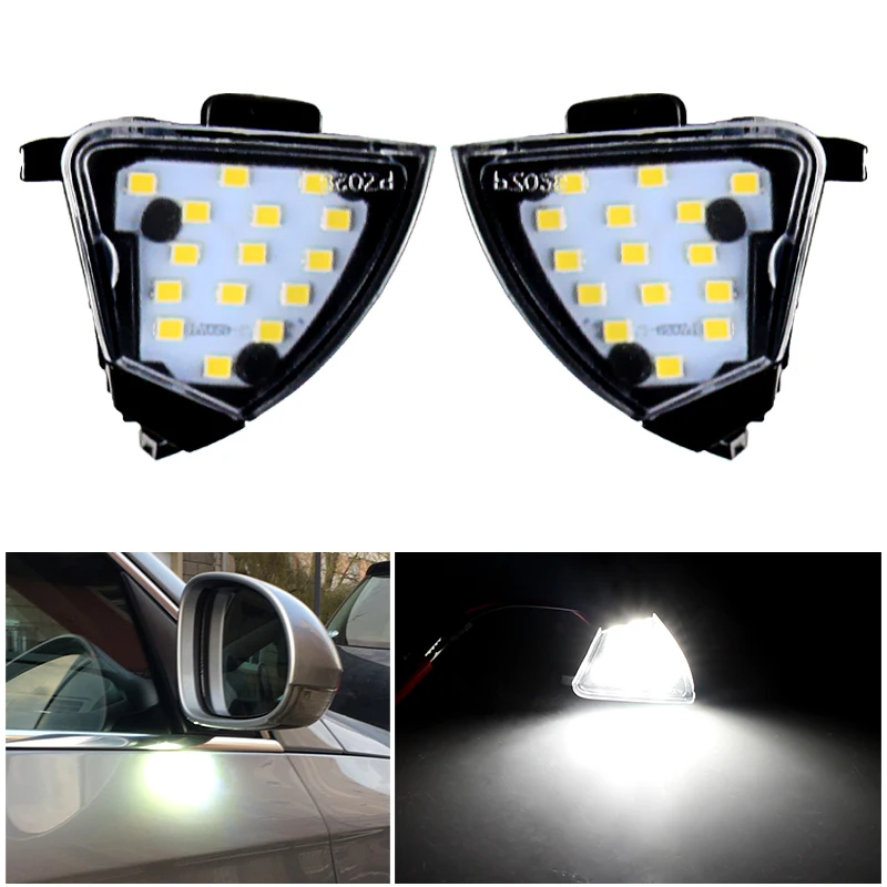 2Pcs No Error Free LED Under Mirror Light Puddle Lamps For VW Golf 5 GTI Mk5 Jetta Passat B5 B6 CC R32 Sharan Eos Welcome Light