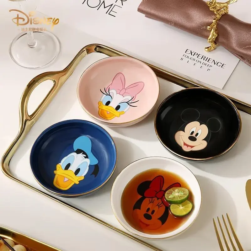 

Plater MINISO Disney Ceramic Snack Dish Kawaii MINISO Anime Hot Pot Household Sauce Tableware Plate Gifts Toys for Home