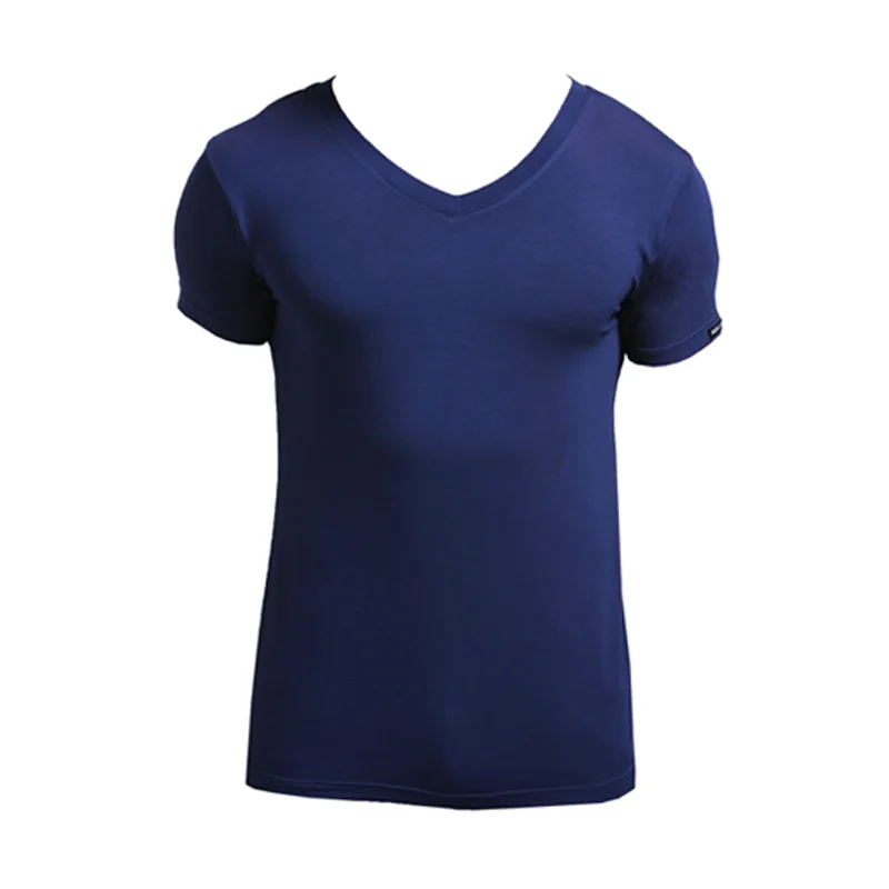 T-shirt estiva da uomo a maniche corte con scollo a V a maniche corte con scollo tondo T-shirt con gilet in puro colore Felpa sportiva slim con fondo