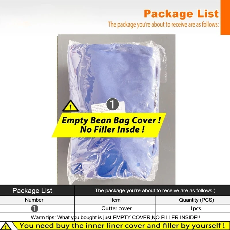 Outdoor Bean Bag Cover Swim Pool Float Lounger Beach Bar Movie Event Bed DD034【No Filler! Need Buy Filler By Yourself !】