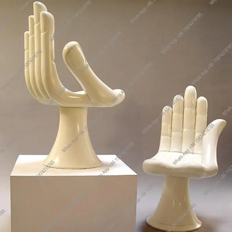 Nordic designer style villa special-shaped left and right palm support stool creative FRP outdoor ornaments