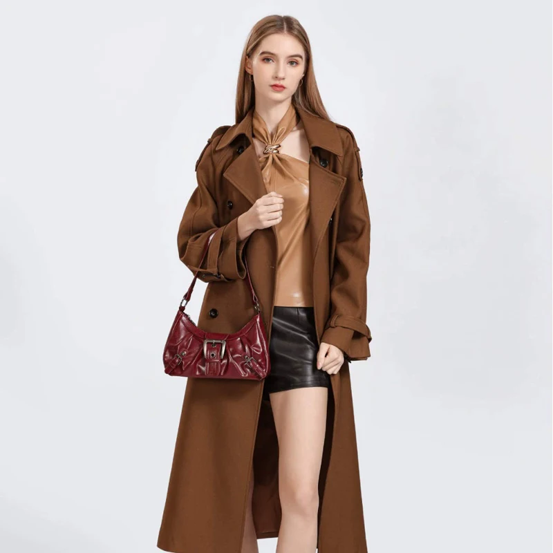 Y2K Retro Plissierte Hobo-Schultertasche für Damen, Trendige Maillard-Style Unterarmtasche, Clutch-Handtaschen für Reisen, Arbeit und Shopping – Detail 18