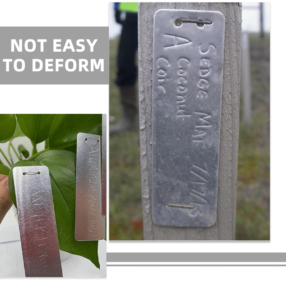

20Pcs Sturdy Aluminum Plant Labels Outdoor Tree Tags Silver Greenhouse Flower Signs Gardening Accessories