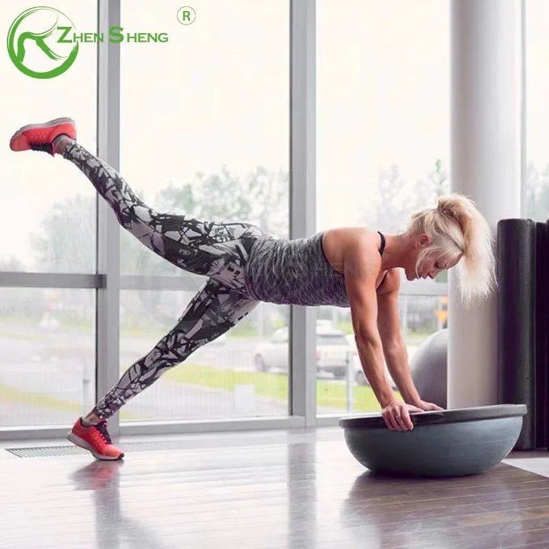 YTYIN Manufacturer Economic Skid Resistance Safe Non Slip Texture Point Customized Training Exercise PVC Half Balance Ball