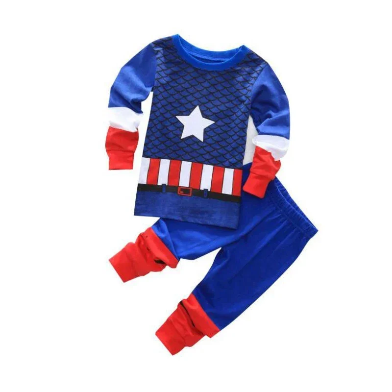 New Children\'s Pyjamas Iron Man Set Kids Sleepers The Hulk Set Boys Girls Cartoon Long Sleeve Sleepwear 2-7T sets