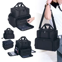 Estuche organizador de esmalte de uñas de gran capacidad, 80 botellas, almacenamiento de viaje portátil con 2 bolsas extraíbles y esencial para mujer