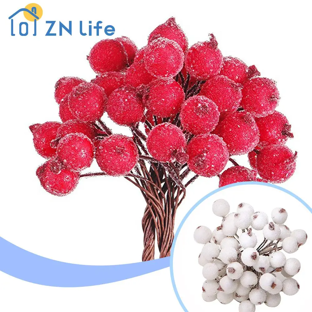 Frutas falsas de espuma de hierro, 4 colores, bayas falsas, Color uniforme, artesanía delicada, cereza roja, 40 piezas, decoración Artificial para el hogar, fiesta, boda