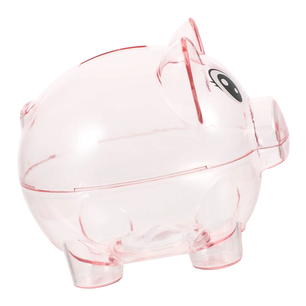 Bank Birthday Gift For Kids Clear Plastic Pig Shaped Coin Saving Pot Desktop Decorative Money Box Birthday Gift