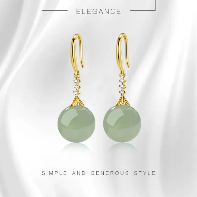 Hot fashion AAAAA Zircon Earrings Green White Jade Pearl 18K Gold 925 Sterling Silver Stud Earrings for Women Fine Jewelry Gift