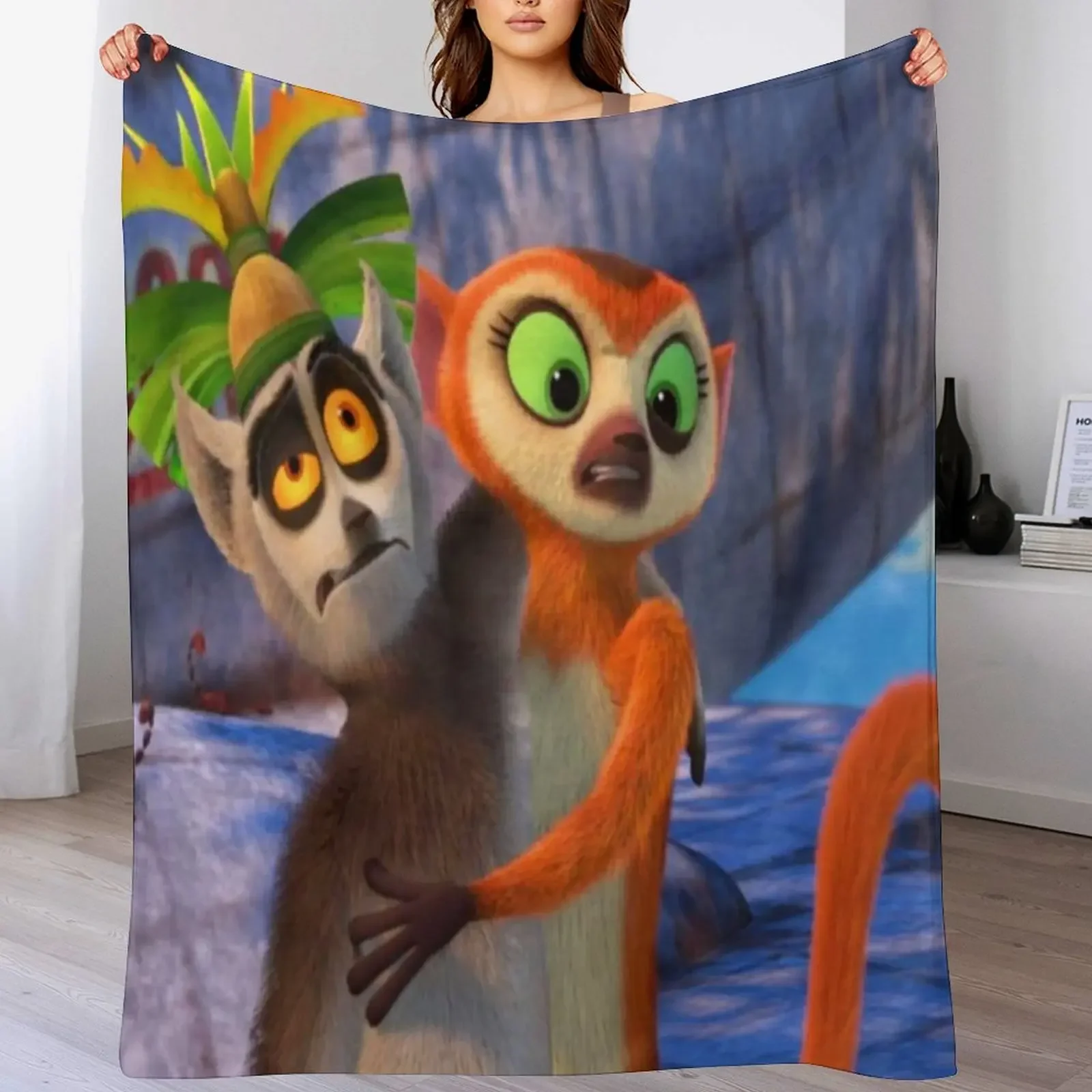 

All Hail King Julien Throw Blanket Men's Soft Warm Throw Blanket for Couch