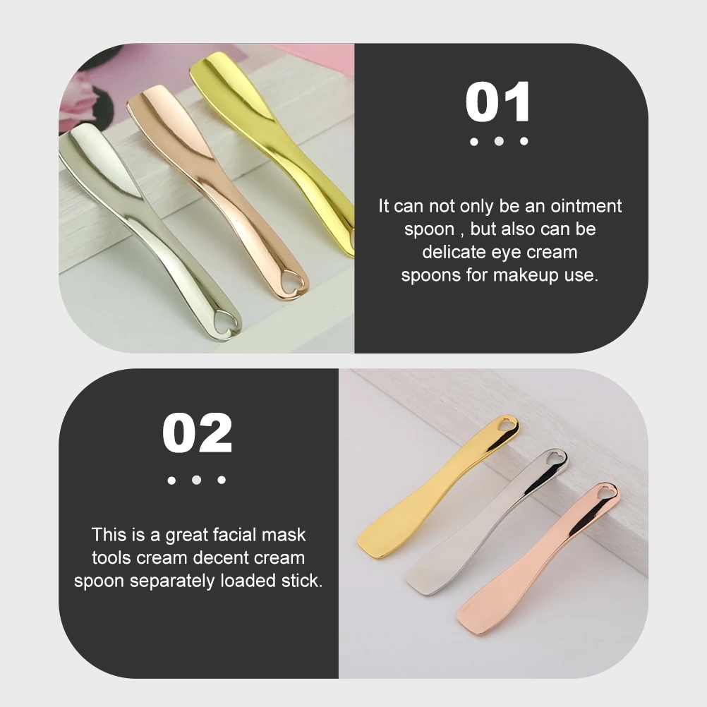 

3pcs Facial Mask Spoon Smooth Surface for Eye Cream Makeup Tools Skin Caring Spatulas Cream Scoop Supply