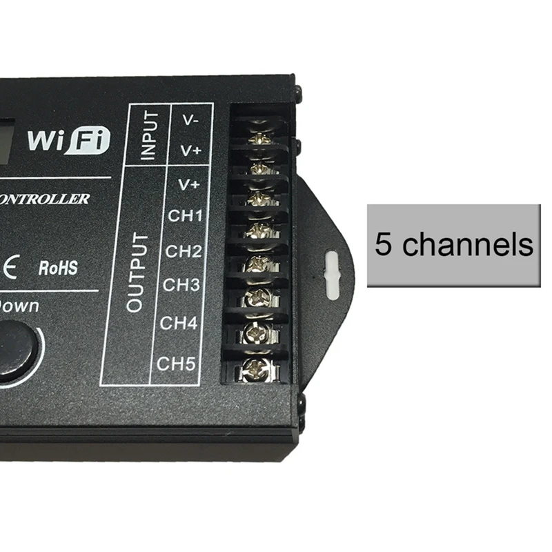 DC 12V 24V WiFi RGB Time Programmable LED Controller TC421 5 Channels 20A Common Anode Programmable LED Strip Dimmer-A09I