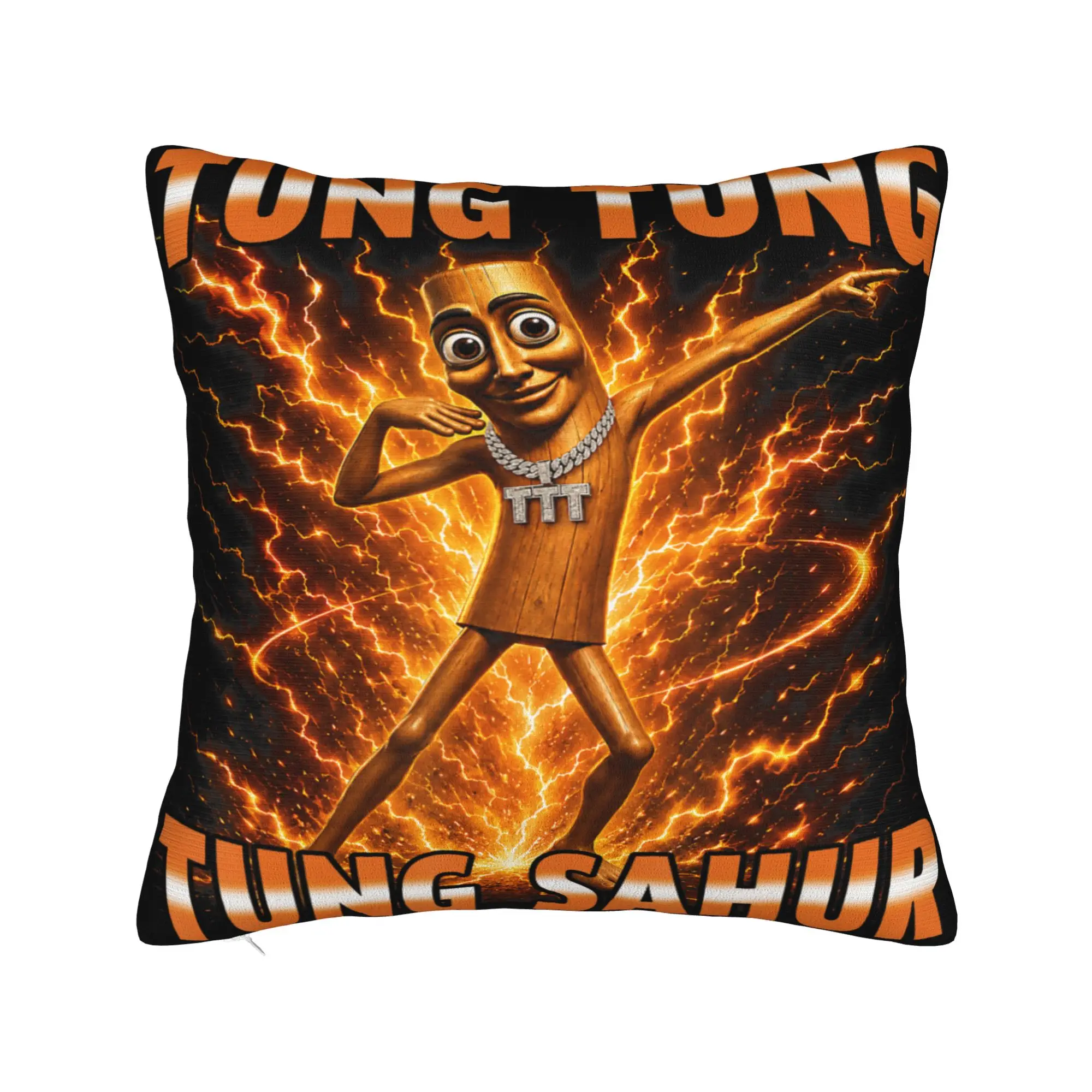 Tung Tung Tung Sahur is Calling Funny Viral Dance Meme Pillow Cover  Cushion Cover Fashion Pillow Case For Sofa Home Decoration