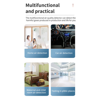 Y02A6 in 1 PM2.5 PM10 HCHO TVOC CO CO2 Air Quality Detector CO CO2 Formaldehyde Monitor Home Office Air Quality Tester,Black