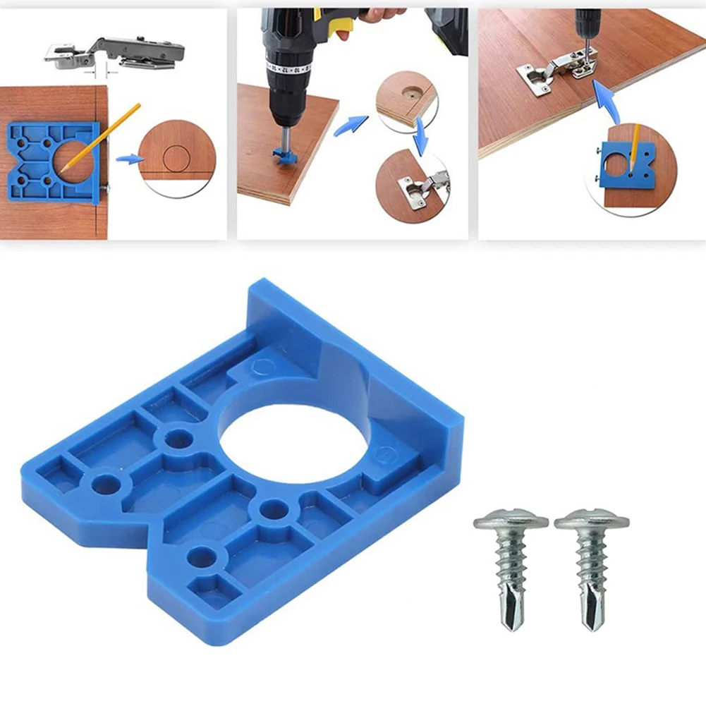 Hinge Hole Guide Locator Locator Opener Template Woodworking Hinge Jig Cabinets Door Drill Guide Locator Drilling