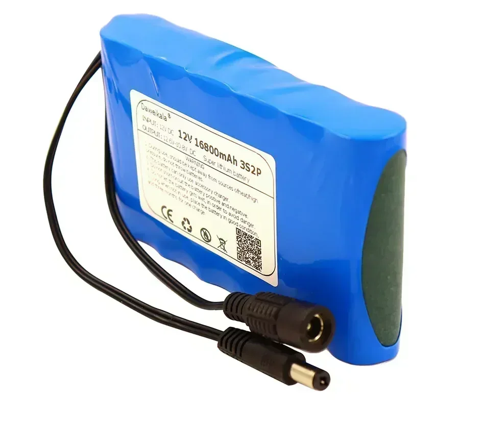 2024 DC 12V 18650 Battery Pack 16800mAh Rechargeable Batteries 12.6V PCB Lithium Battery Pack Protection Board +12.6V 1A Charger image 3