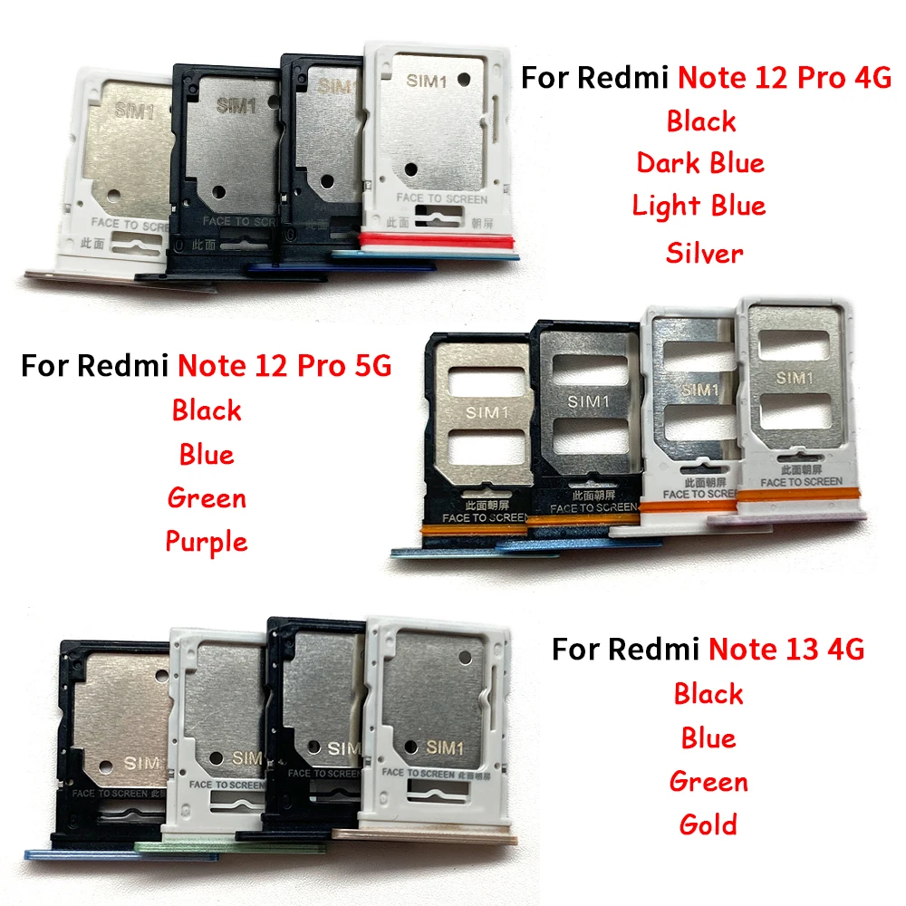 2Pcs/Lot Suitable For Xiaomi Redmi Note 13 12 Pro 4G 5G Mobile Phone New Lateral SIM Card Tray Chip Slot Holder Pocke