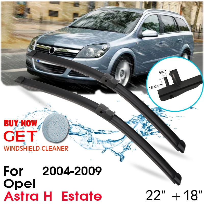 

Car Blade Front Window Windshield Rubber Silicon Refill Wipers For Opel Astra H Estate LHD/RHD 2004-2009 22"+18" Car Accessories