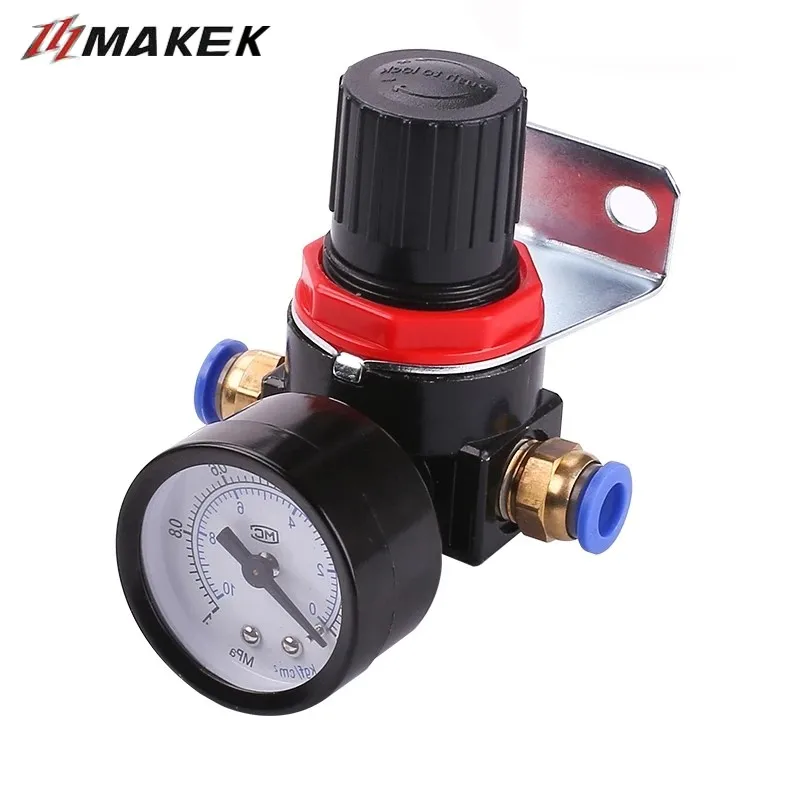 

AR2000 G1/4'' Pneumatic Mini Air Pressure Relief Control Compressor Regulator Treatment Units Valve with Gauge Fitting