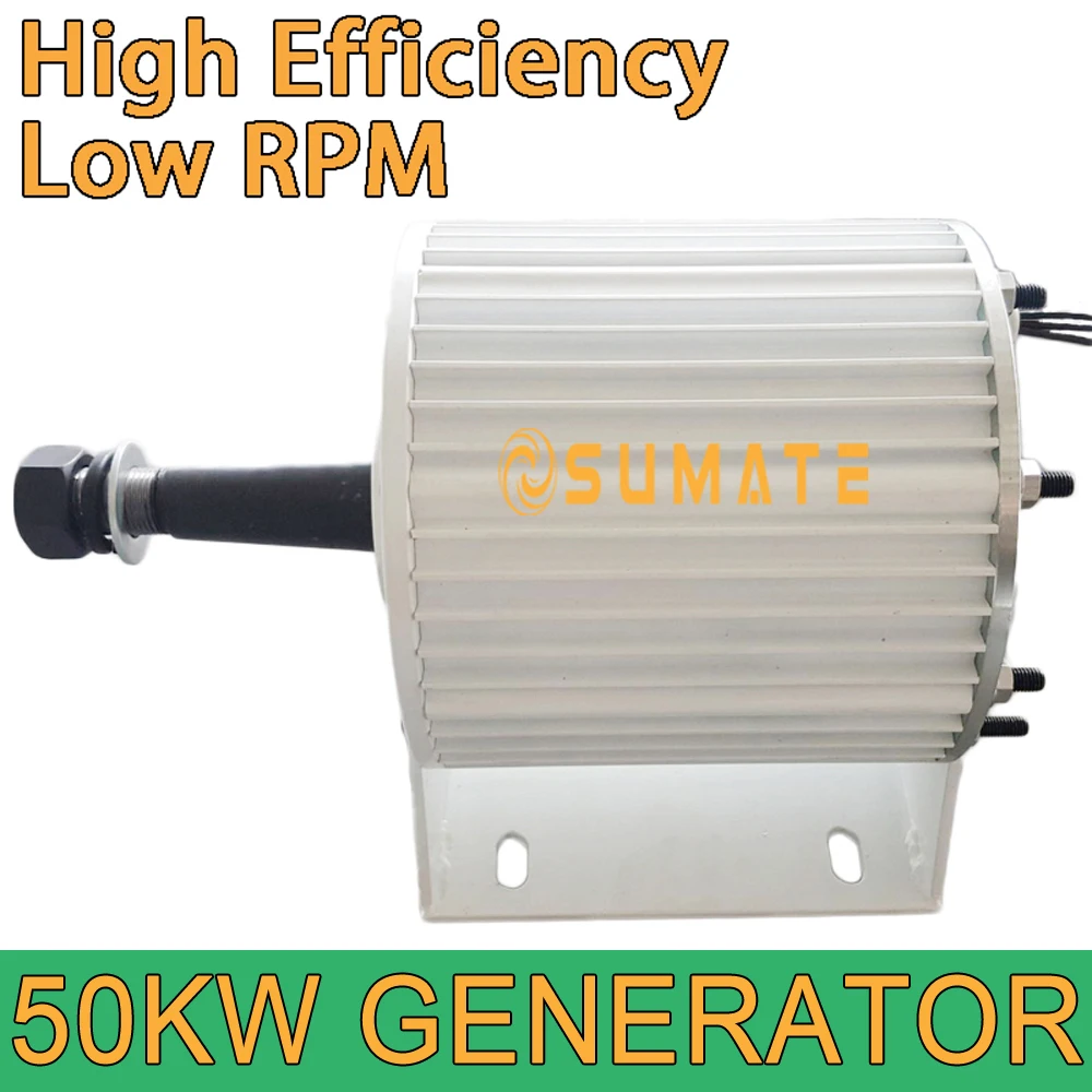 Horizontal Axis 50KW Electric Generator 50KW 220V 230V 240V 380V 400V 50000W Low RPM Permanent Magnet Alternator Turbine Motor