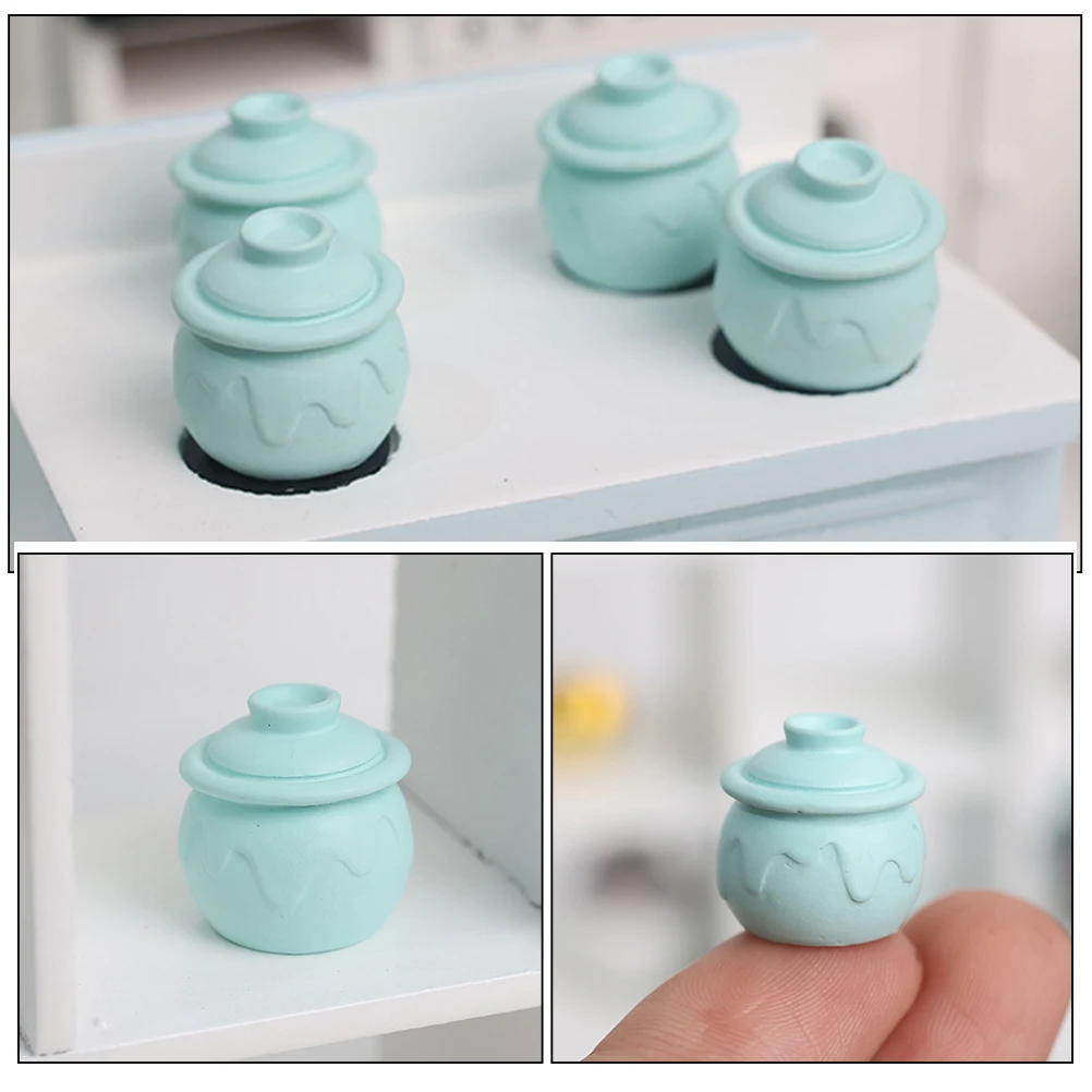

5 Pcs House Food and Jars Vinyl Miniature Dollhouse Accessories