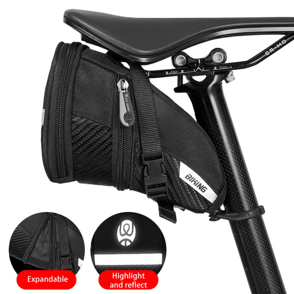 Splash Proof Mountain Bike Accessories Quick Release Buckle Cushion Tail Bag Wear-resistant Horseshoe Bag Non Slip