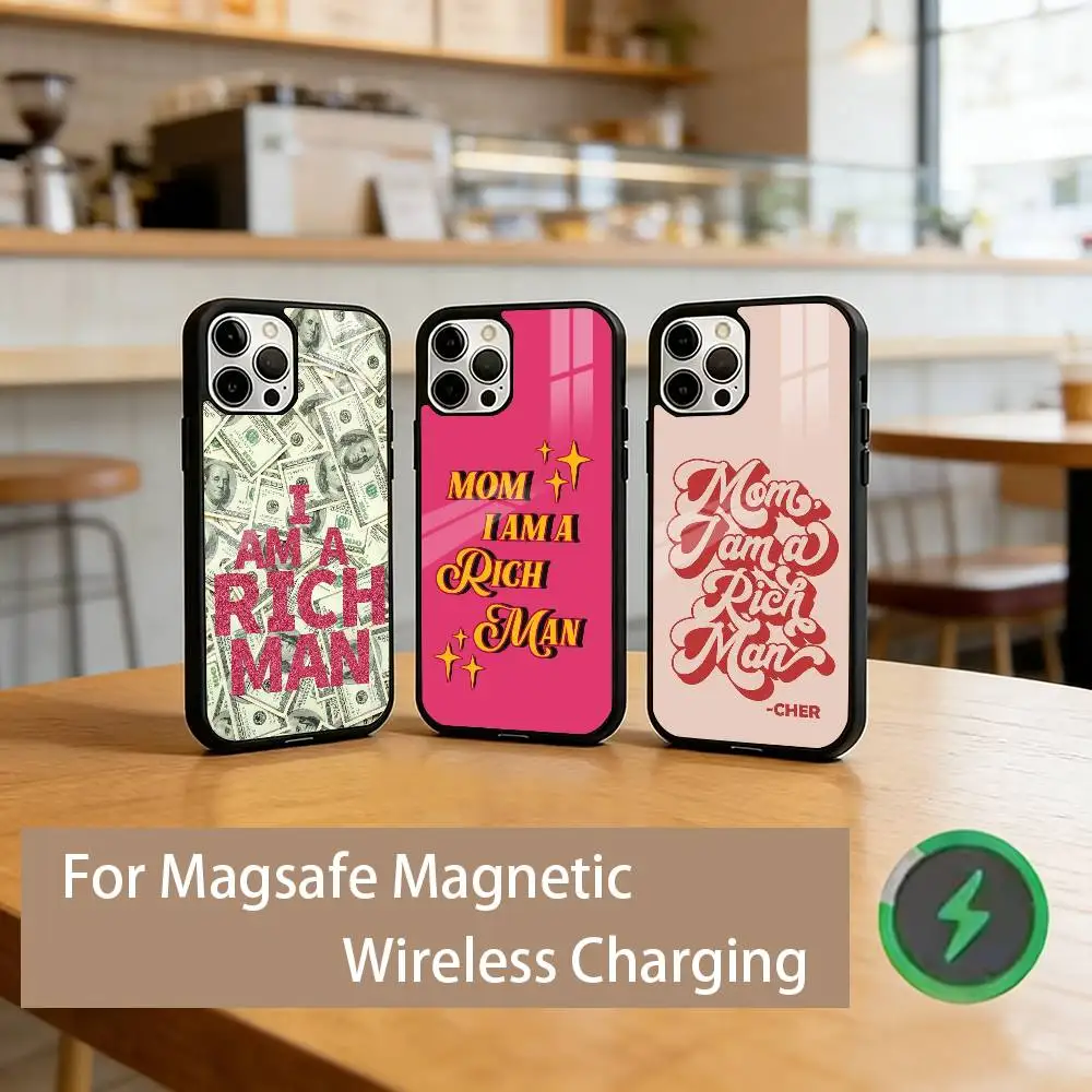 

For rich man only Phone Case For iPhone17,16,15,14,13,12,11 Plus,Pro Magnetic with Magsafe Wireless Charging