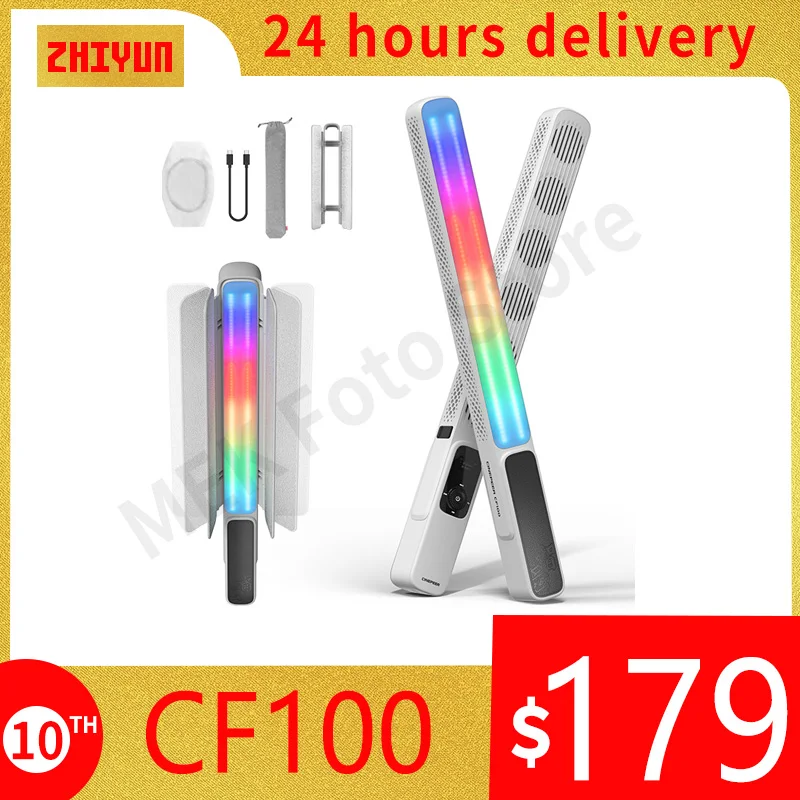 ZHIYUN Official CINEPEER CF100 100W RGB Handheld Stick Light  LED Lights 2700K-6500K for Photo Video Streaming Photography Light