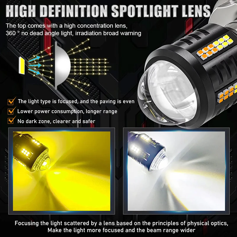 1PCS 200000LM H4 LED Motorcycle Headlight H6 BA20D P15D H4 Led CSP Lens White Yellow Hi/Low Beam Car Lamp Scooter Running Light