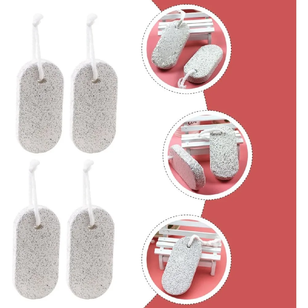 5 Pack Natural Pumice Stone Foot File Callus Remover, Portable Dead Skin Exfoliating Foot Scrubber with Hanging Rope, Foot Care Tool for Shower Spa Pedicure Holiday Housewarming Gift