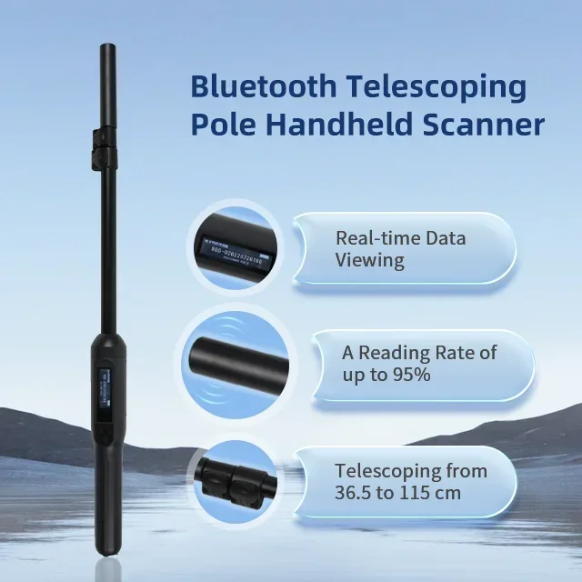 New Upgrade LF RFID Animal Microchip Scanner Handheld FDX-B HDX Livestock Ear Tag Reader For Sheep Cow Goat