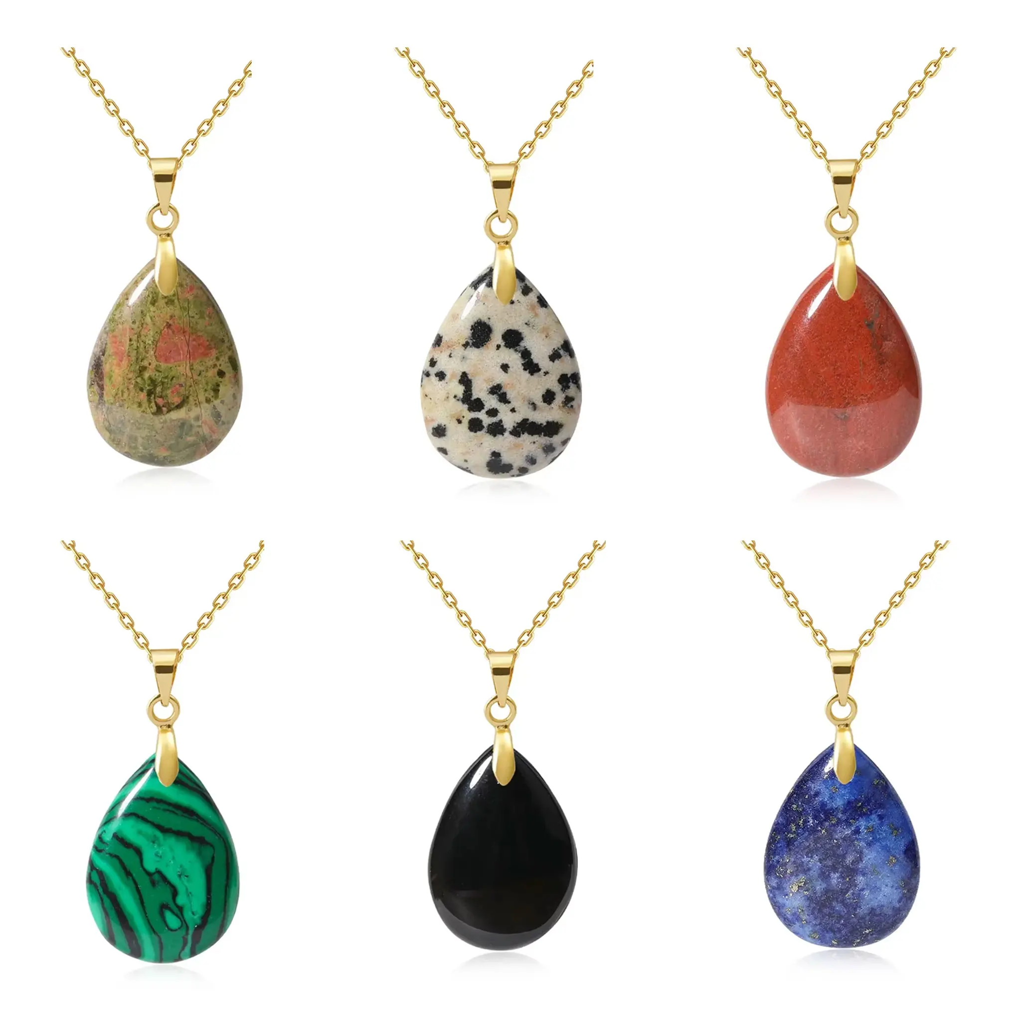 

Natural Stone Crystal Pendant Teardrop Fashion Necklace For Diy Necklace Earrings Making Jewelry Christmas Friendship Gift