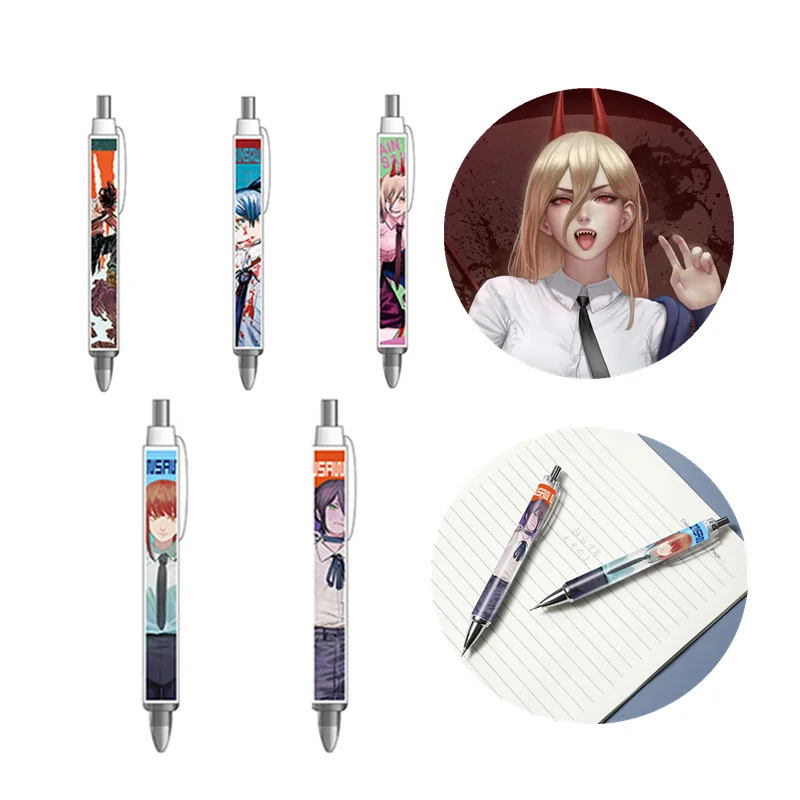 

New Anime Chainsaw Man Automatic Pencil Ball-Point Pen Cartoon Cosplay Propelling Pencil Stationery Pen Character Pattern Gift