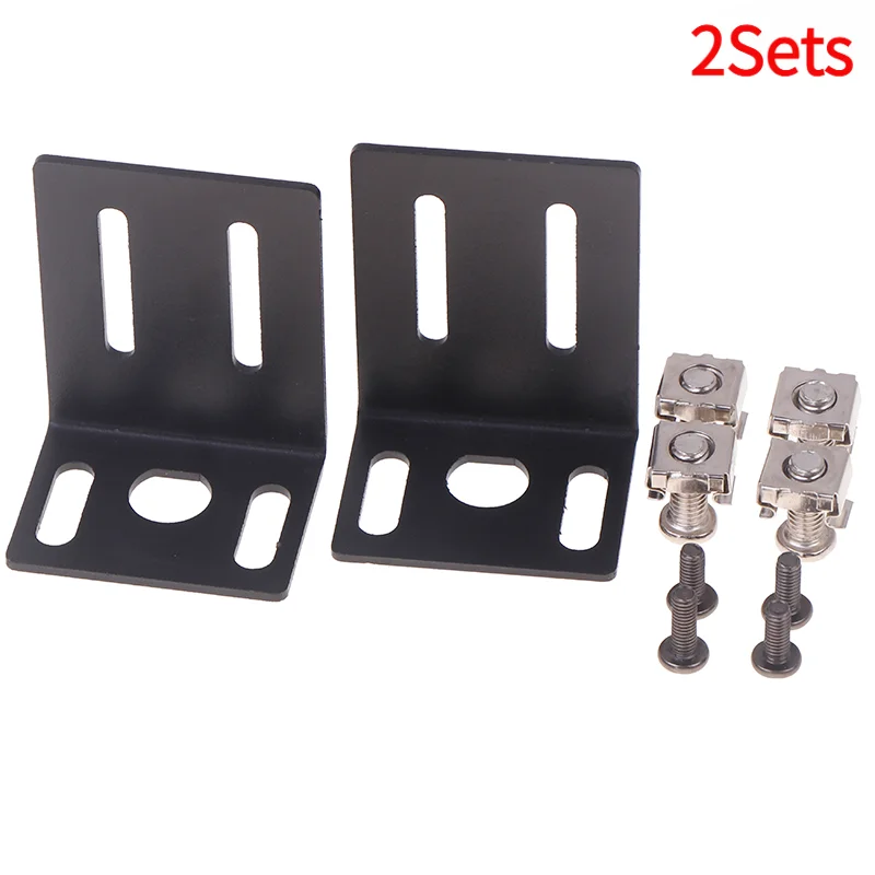 New 2Sets Metal 1U Rack Mount Ear Mounting Jointing With Screw Cap For Frame Box High Qulaity Wireless System Receiver Host.