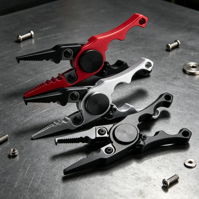 1 PCS Durable Aluminum Alloy Fishing Pliers with Gyro and Tungsten Steel Blade for Easy Catches Fishing Equipment Fishing Tools
