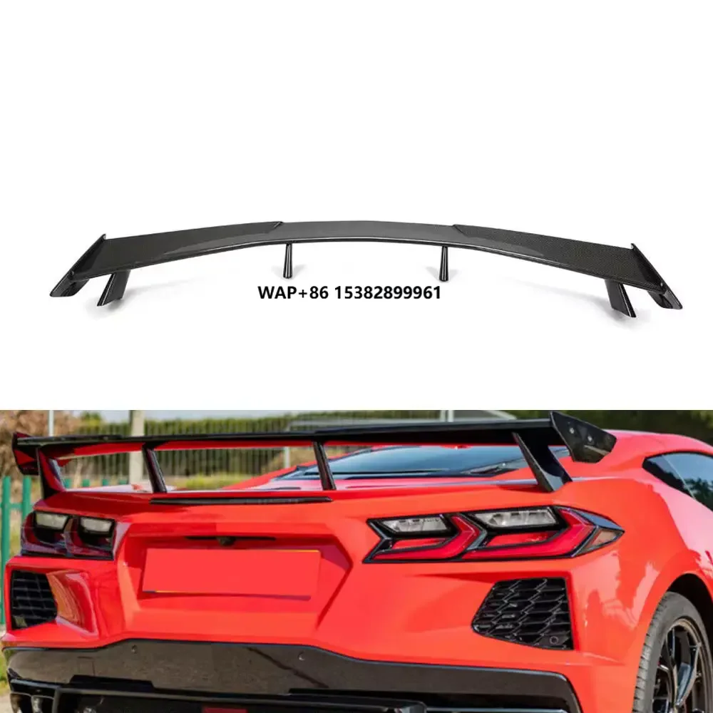 

7PCS Carbon Fiber Rear Spoiler Lid High Tail Wing for Corvette C8 2020-2021