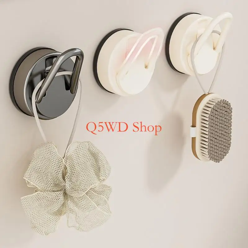 

Q5WD Multipurpose Pack of 3 Suction Cup Hook with Clip for Home Bathroom Window Display Clear Designs Clip Holders