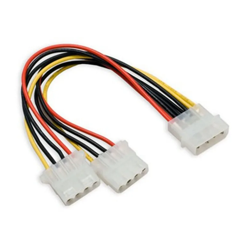 Power Splitter Cable Adaptor 4 Pin Molex Male Power To 2x IDE 4 Pin Female Y Splitter Extension Adapter Connector Cable 20cm