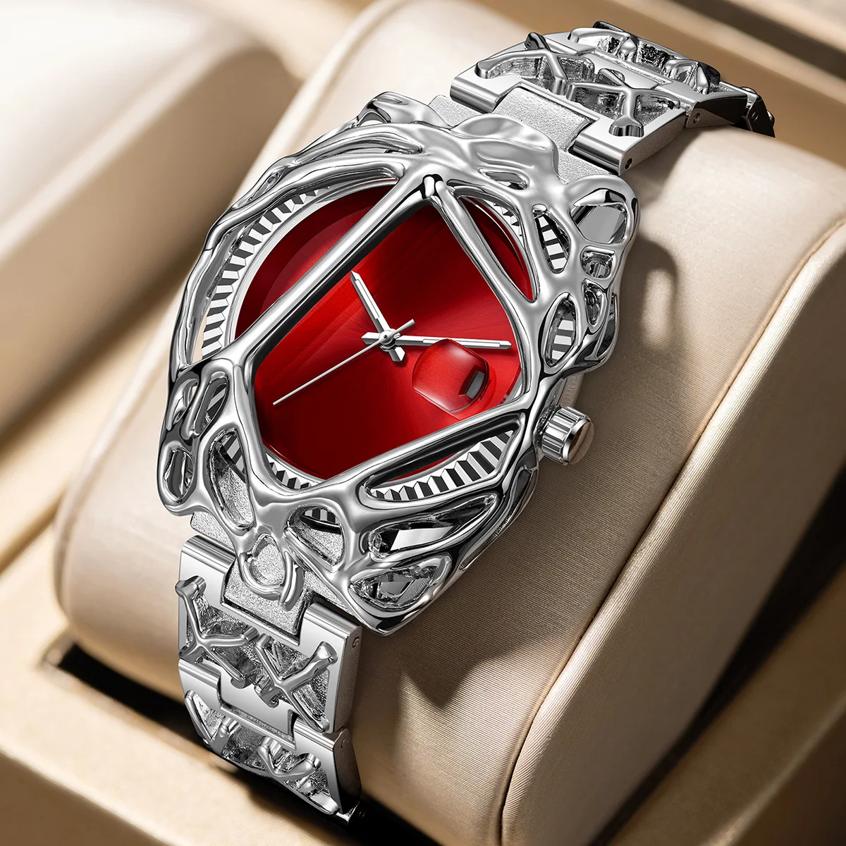 

Мужские часы Alien в алебастровом стиле, средневековые нишевые высококачественные кварцевые часы с календарем, водонепроницаемые кварцевые часы с нишевым дизайном