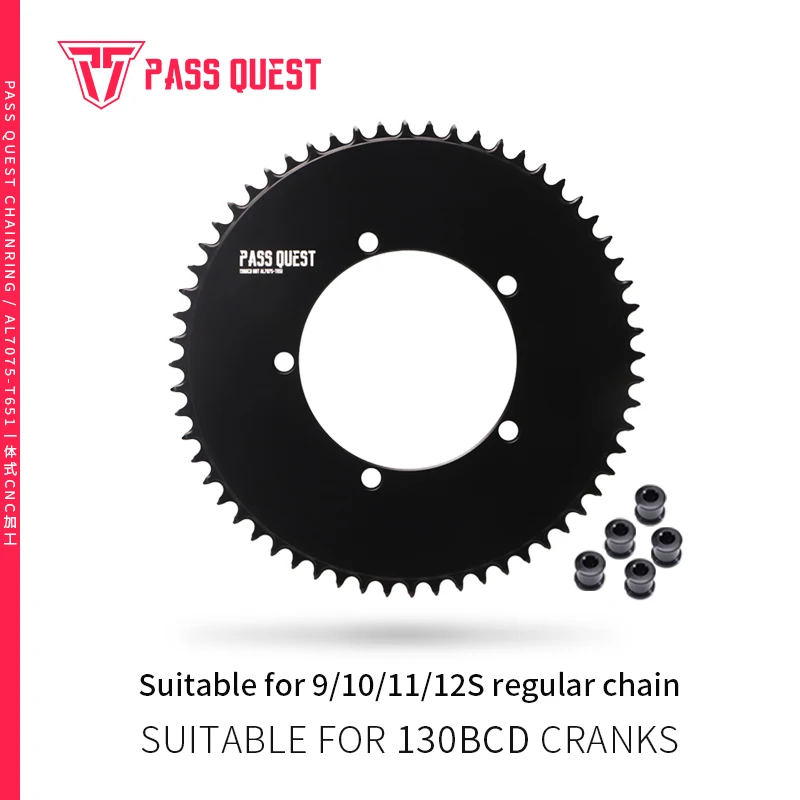 

PASS QUEST AERO Road Bike Narrow Wide Chainring 130BCD 5-Claw Crank Chain Ring
