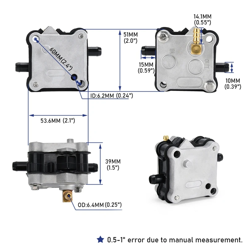 Cıva için yakıt pompası 35 50 60 115 225 HP dıştan 2 İnme 30-300 HP14360A50 143601414360a16 14360A71