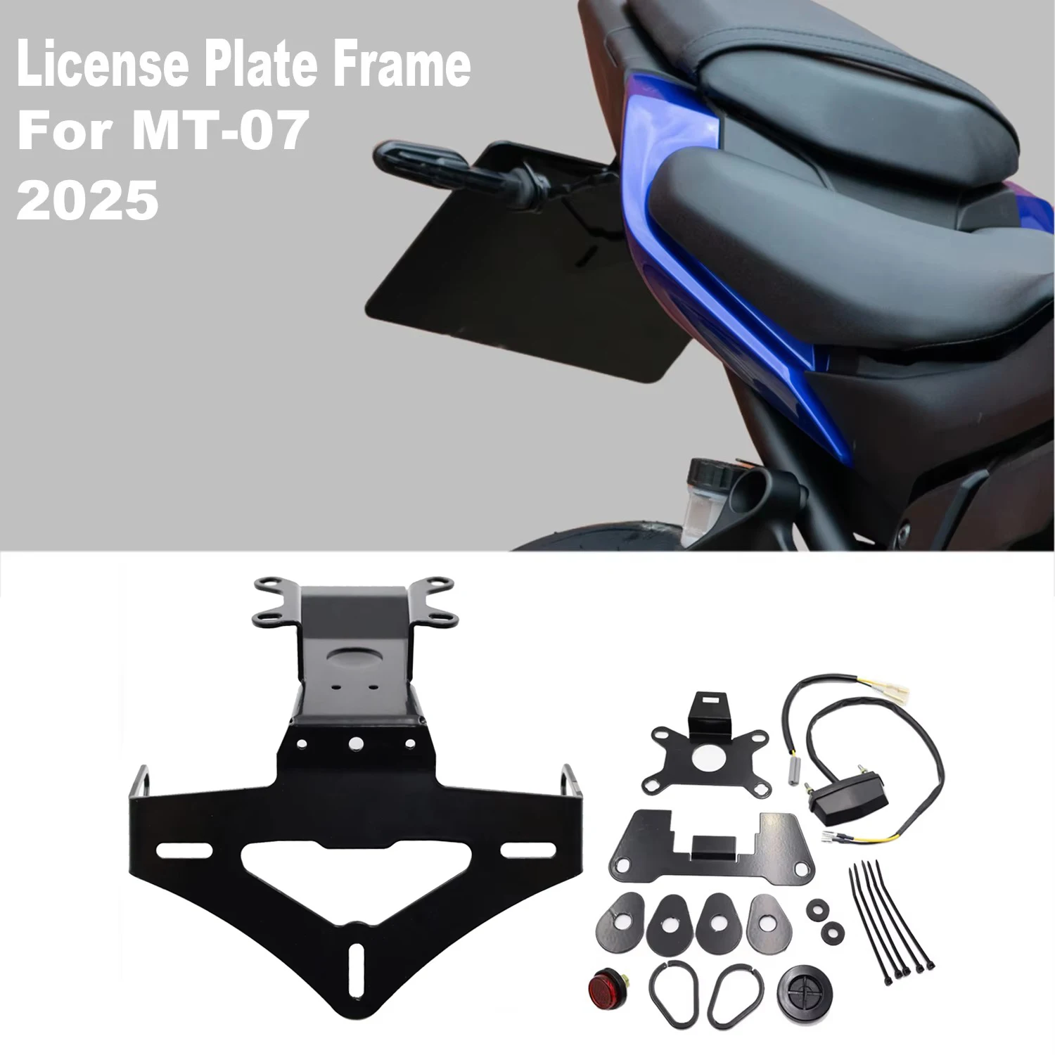 

MT07 Motorcycle Rear License Plate Holder Bracket Tail Tidy Fender Eliminator CNC Aluminum New For MT07 MT-07 MT 07 mt07 2025